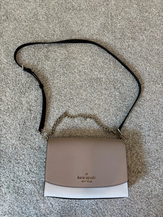 kate spade Two-Tone Taupe and White Crossbody Bag - Picture 1 of 2